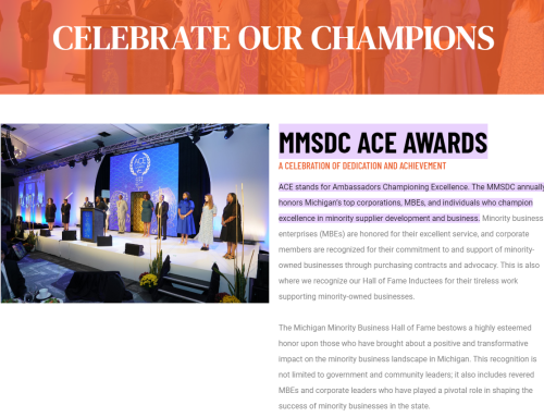 DCT Nominated for Michigan NMSDC Ambassador Championing Excellence (ACE) Award